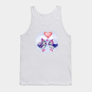 valentine's day, northern birds and heart Tank Top